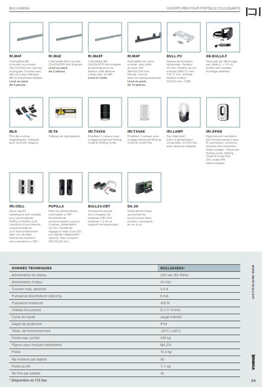 CENTRALE de Commande BENINCA pour Battants 230V - DIGIPARK